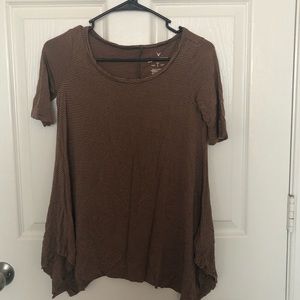 Striped flowy shirt.